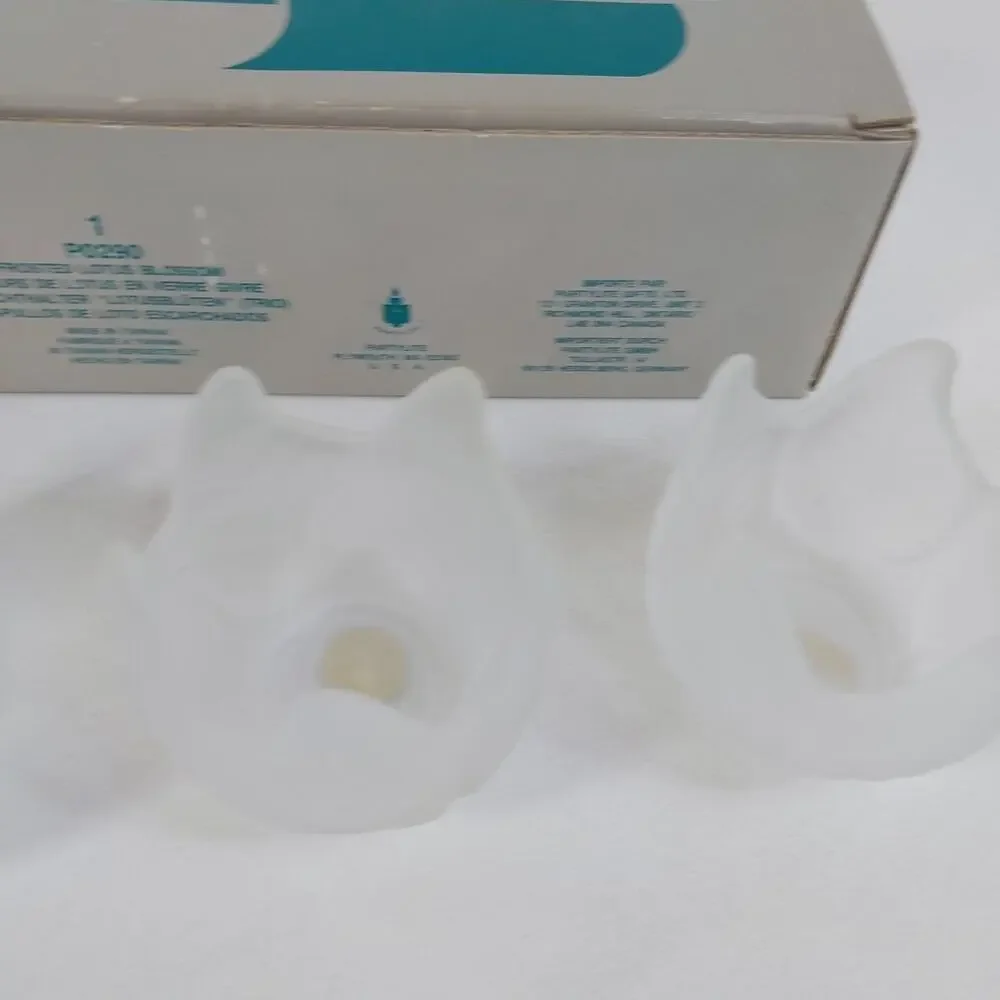 Partylite P0290 Frosted Lotus Blossom Candle Holders Set‎ of 3 Glass NEW